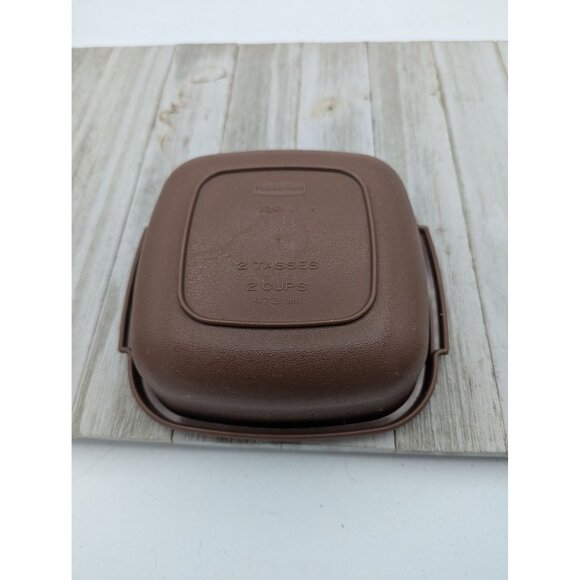 Rubbermaid 2 Cup Storage Container #2243 Square NO Lid Vintage Servin Saver - Picture 8 of 9